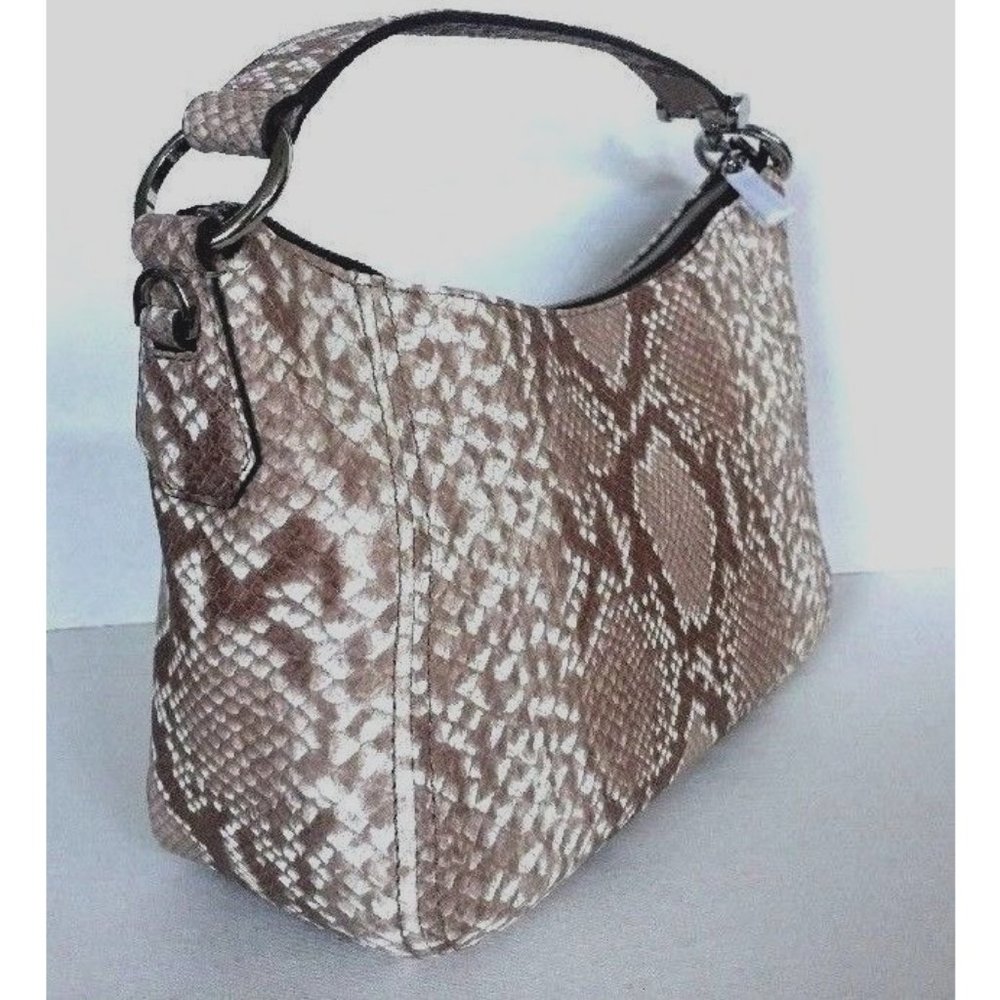 New Michael Kors Fulton Medium Top Zip Shoulder bag Embossed Leather Dark Sand - Picture 2 of 7
